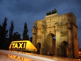 Taxi at Siegestor in Munich